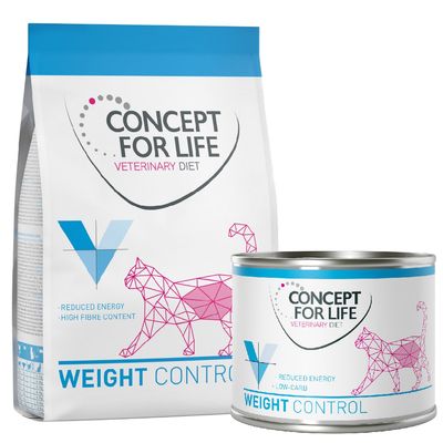 Kombi-Paket: Concept for Life Veterinary Diet Weight Control 350 g Trockenfutter + 6 x 200 g Nassfutter