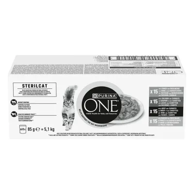 Purina One Sterilcat Carne & Verdure Pacco misto - 60 x 85 g Purina One Sterilcat Carne & Verdure Pacco misto - 60 x 85 g