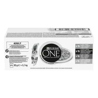 Purina One Adult Cat Mix Meat & Vegetables - 60 x 85 g Purina One Adult Cat Mix Meat & Vegetables - 60 x 85 g