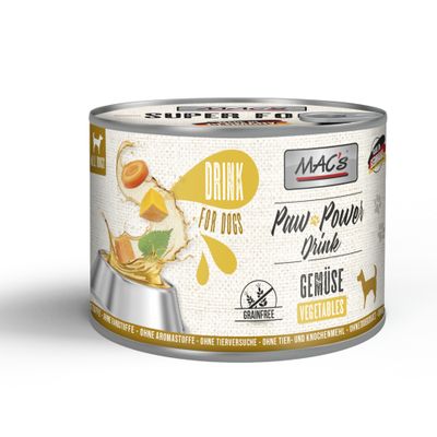 MAC's Paw Power Drink för hundar, kyckling. Dryck för hundar. Spannmålsfri. Utan färgämnen, aromämnen, djurförsök, animaliskt- och benmjöl, tillsatt socker.