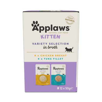 Applaws Hähnchen Kätzchen Trockenfutter 2kg und Applaws Kätzchen gemischte Auswahl in Gelee, 6x70g. Vollwertiges, ausgewogenes Katzenfutter mit natürlichen Zutaten.