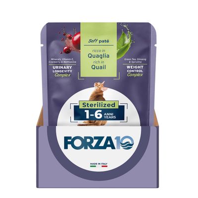 BOTANICAT FORZA10 Soft Paste Sterilised 1–6 Years Saver Pack 48 x 80g - Rich in Quail