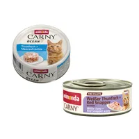 animonda Carny: Ocean, 12 x 80 g + Adult Fine Fillets w galarecie, 60 g gratis! - Tuńczyk i owoce morza + Biały tuńczyk i lucjan czerwony