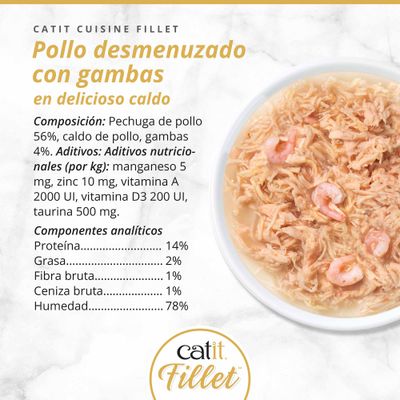 Catit Cuisine Fillet de pollo - Filete de pollo con gambas (75 g)