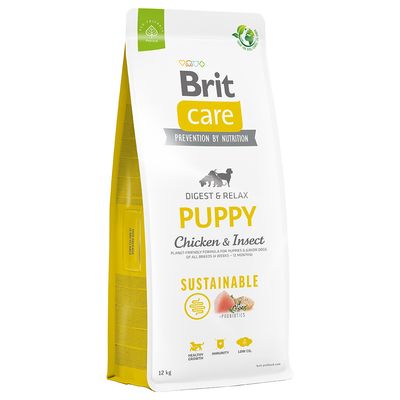 Pachet economic Brit Care Sustainable Puppy Pui și insecte, 2 x 12 kg