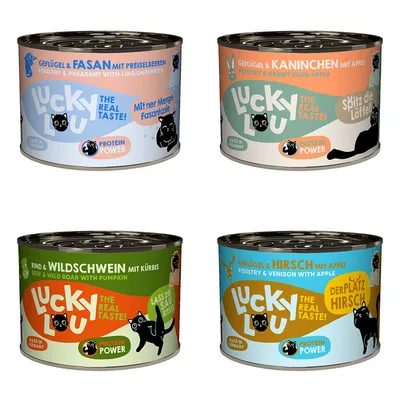 Paquet économique Lucky Lou adulte 24 x 200 g - Mix II: lot mixte Wild (4 variétés)