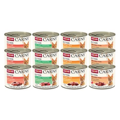 Mix-Sparpaket animonda Carny Kitten 12 x 200 g Mix (4 Sorten gemischt)