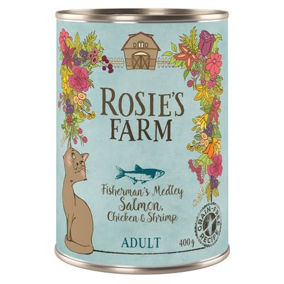 Voordeelpakket Rosie's Farm Adult 12 x 400 g Zalm & Kip met Garnalen