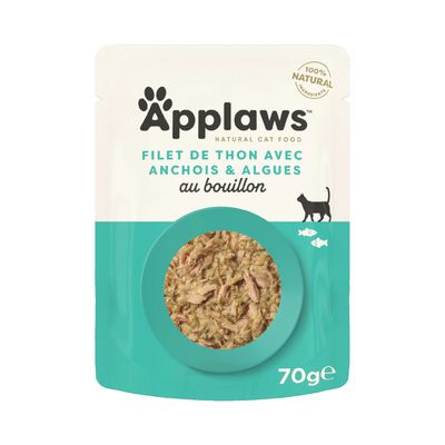 Sparpaket Applaws Cat Natural in Brühe 48 x 70 g - Thunfisch mit Sardellen
