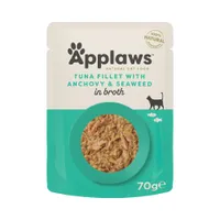 Mégapack Applaws 48 x 70 g pour chat - filet de thon, anchois