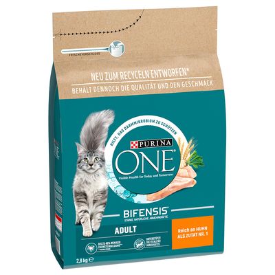 PURINA ONE Adult Pollo & Cereali integrali Crocchette per gatti 2,8 kg