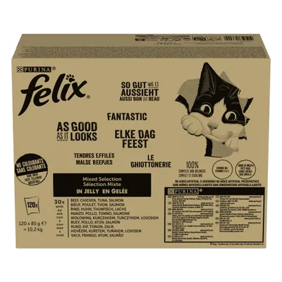Stort ekonomipack: Latz "As good as it looks" 120 x 85 g - Köttmix II (nötkött, lax, kyckling, tonfisk)