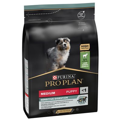 PURINA PRO PLAN Medium Puppy Sensitive Digestion bárány & rizs 3 kg