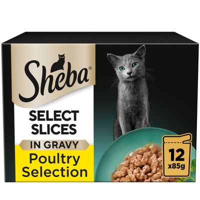 Sheba Pouches Select Slices 48 x 85g Poultry Collection in Gravy