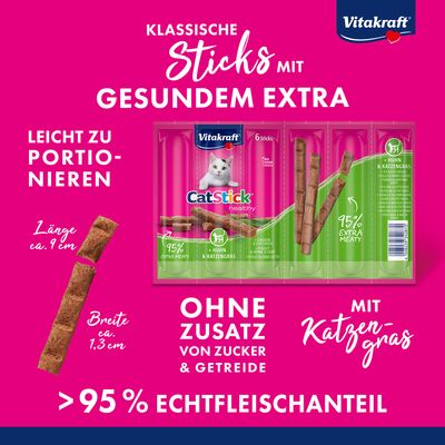 Vitakraft Cat Stick Healthy, Huhn & Katzengras