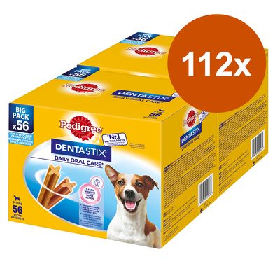 Pedigree DentaStix Daily Oral Care, Iso pakkaus 56 tikkua, 112x, 5–10 kg:n koirille, Eläinlääkäreiden suosikki nro 1, 3-in-1-vaikutus, hammashoitoherkku.