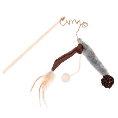 Canne à pêche TIAKI Peluche et plume pour chat 1 canne à pêche