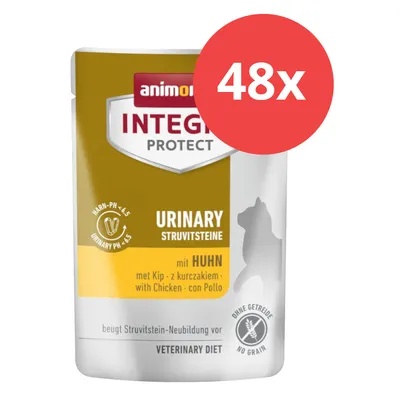 Animonda Integra Protect Urinary Struvitsteine mit Huhn, ohne Getreide, beugt Struvitstein-Neubildung vor. Packungsgrösse: 48x Portionsbeutel. Animonda Integra Protect Urinary Struvitsteine mit Huhn, ohne Getreide, beugt Struvitstein-Neubildung vor. Packungsgrösse: 48x Portionsbeutel.