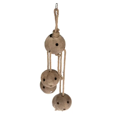 TIAKI fuglelegetøj i kokosnød Swing & Forage - ca. L 84 x Ø 21 cm