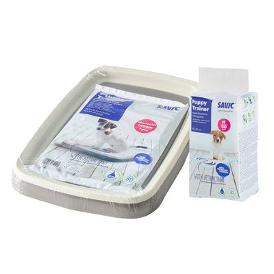 Savic Puppy Trainer Starter Set Sparset: Medium, inkl. 7 Pads + 50 Medium Pads