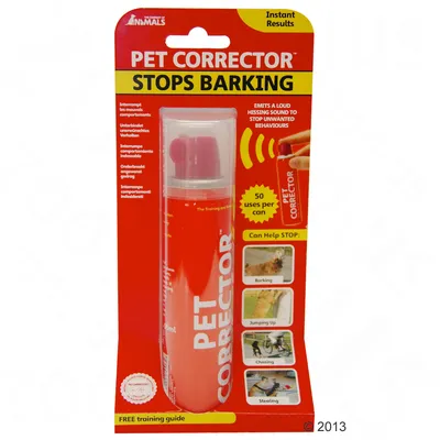 PET CORRECTOR STOPS BARKING, sprej 50 uses per can, může pomoci zastavit: Barking, Jumping Up, Chasing, Stealing. Instant Results. FREE training guide.