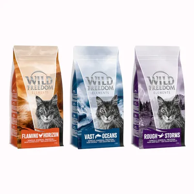 Probiermix Wild Freedom Trockenfutter - 3 x 2 kg Elements Single meat Huhn, Lachs und Ente