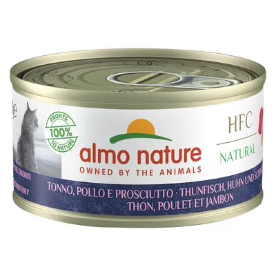 Almo Nature HFC Natural kattenvoerblik, tonijn, kip en ham. 100% van de winst naar natuur.