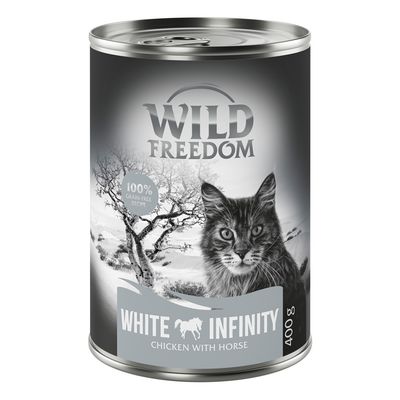 Wild Freedom Adult 6 x 400 g - receptura brez žit White Infinity - piščanec in konj
