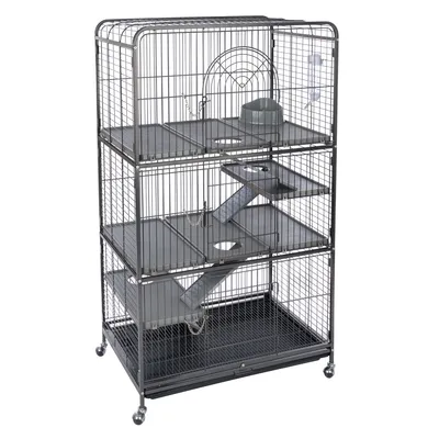 TIAKI Kleintierkäfig Villa - Sparset: Hauptkäfig + Add-on ( L 79 x B 52 x H 142 cm)