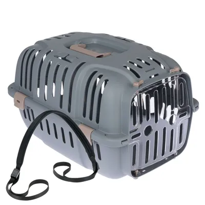 Cage de transport TIAKI Bella pour chat - lot : cage de transport Bella + bandoulière assortie Cage de transport TIAKI Bella pour chat - lot : cage de transport Bella + bandoulière assortie
