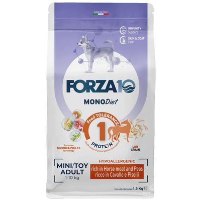Forza10 Mini & Toy Diet al Cavallo e Piselli Crocchette per cane 1,5 kg