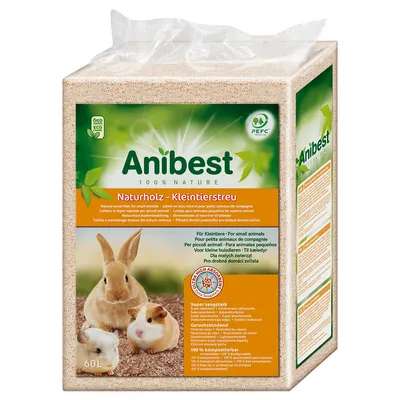 Anibest постелка за малки животни - 2 x 60 л (6,4 кг)