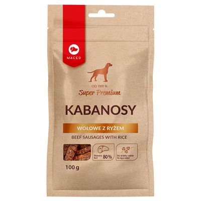 Maced Super Premium hovězí párky s rýží 100 g