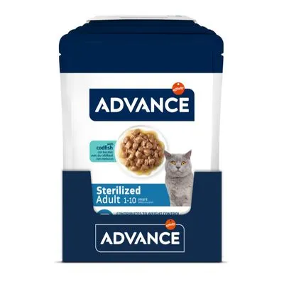 Advance Feline Sterilized Kabeljauw - Dubbelpak: 24 x 85 g