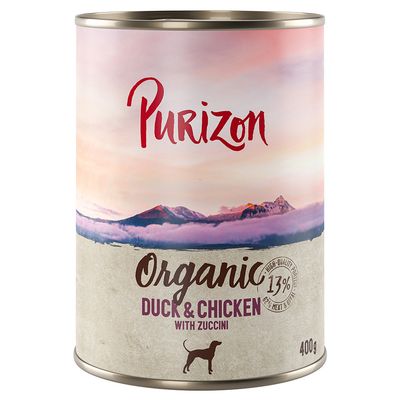 Purizon Organic 6 x 400 g Bio-Ente und Bio-Huhn mit Bio-Zucchini
