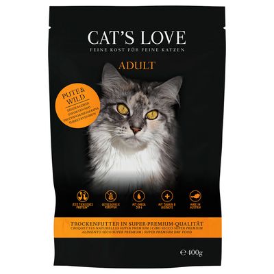 Cat´s Love Adult, indyk i dziczyzna 400 g