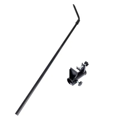 Barre télescopique courbée TIAKI pour filet de protection - lot : barre téléscopique courbée + fixation pour barre