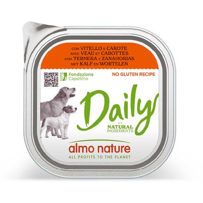 Økonomipakke: 18 x 300 g Almo Nature Daily  - med Kalv & Gulerod