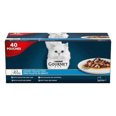 Gourmet Perle Pouches Mixed Pack 40 x 85g Ocean Collection in Gravy