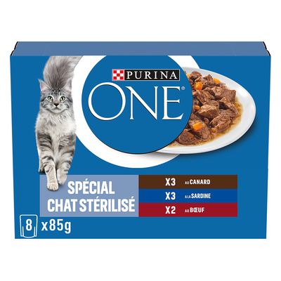 PURINA ONE Sterilised vegyes csomag 8 x 85 g 4 ízváltozattal