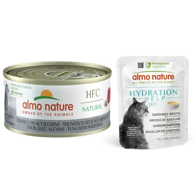 6 x 70 г Almo Nature HFC Natural +  lmo Nature HFC Hydration Help, 6 x 50 г по суперцене!