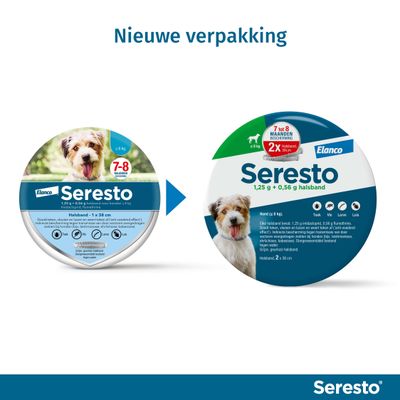 Seresto Vlooien- en tekenhalsband voor Kleine honden (< 8 kg)