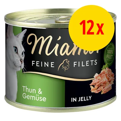 Miamor Feine Filets Thun & Gemüse in Jelly, 12x Dose, 100% Filet. Miamor Feine Filets Thun & Gemüse in Jelly, 12x Dose, 100% Filet.