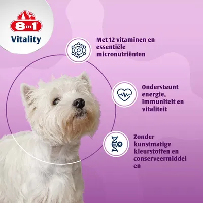 8in1 Vitality multivitamine tabletten voor kleine rassen - 70 tabletten