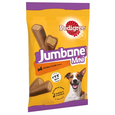 PEDIGREE® JUMBONE™ Mini Adult Small Dog Treats Chicken & Lamb 4 Chews 160g - Small Dogs - Chicken & Lamb (4 Chews)