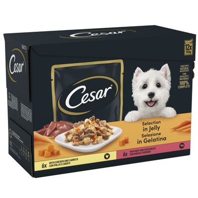 Cesar Pouches Deliciously Fresh Selection in Jelly Saver Packs 48 x 100g