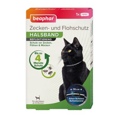 beaphar Reflektierendes Zecken- & Flohschutz-Halsband für Katzen Sparpaket: 2 Stück