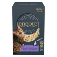 Encore Cat Pouch in Broth Saver Pack 20 x 50g - Finest Selection (3 Varieties)