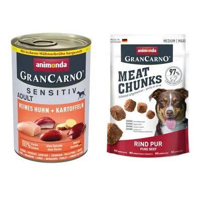 6 × 400 г animonda GranCarno Adult Sensitive + Meat Chunks говядина, 80 г в подарок!