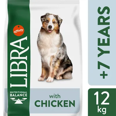 Karma Libra Nutritional Balance with Chicken, 12 kg, dla psów powyżej 7 lat. Widoczne logo affinity.